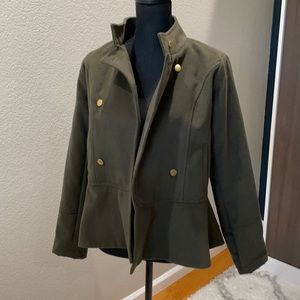 Olive Green Peplum Coat